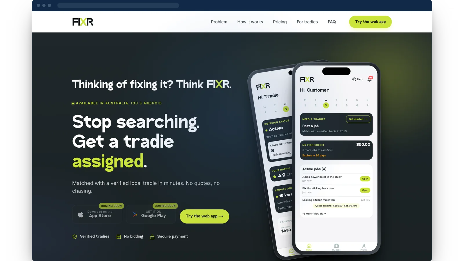 Fixr website